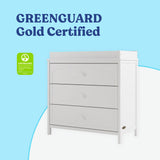 Olivia white 3 drawer chest with changing topper GGG certified callout