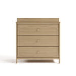 Olivia driftwood 3 drawer chest with changing topper front view