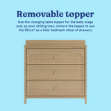Olivia driftwood 3 drawer chest with changing topper removable topper callout