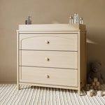 Olivia driftwood 3 drawer chest with changing topper in a nursery
