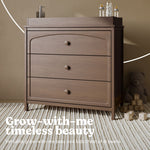 Olivia hazelnut 3 drawer chest with changing topper callout