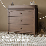 Olivia hazelnut 3 drawer chest with changing topper callout