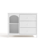 Olivia white 3 drawer combo dresser front view