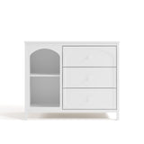 Olivia white 3 drawer combo dresser front view