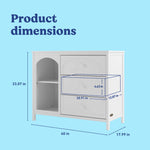 Olivia white 3 drawer combo dresser dimensions callout