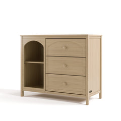 Olivia driftwood 3 drawer combo dresser angle view