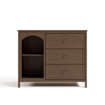 Olivia hazelnut 3 drawer combo dresser front view