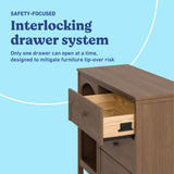 Olivia hazelnut 3 drawer combo dresser interlocking drawers callout