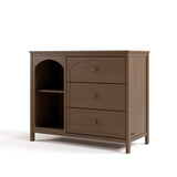 Olivia hazelnut 3 drawer combo dresser angle view