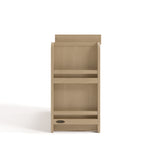 Read-with-Me driftwood 3 drawer chest with changing topper side view