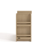 Read-with-Me driftwood 3 drawer chest with changing topper side view