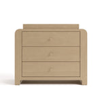 Read-with-Me driftwood 3 drawer chest with changing topper front view