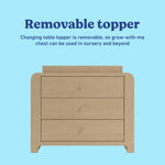 Read-with-Me driftwood 3 drawer chest with changing topper removable topper callout
