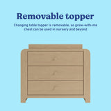 Read-with-Me driftwood 3 drawer chest with changing topper removable topper callout