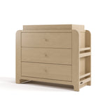 Read-with-Me driftwood 3 drawer chest with changing topper angle view