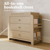 Read-with-Me driftwood 3 drawer chest with changing topper style callout