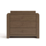 Read-with-Me hazelnut 3 drawer chest with changing topper front view