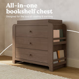 Read-with-Me hazelnut 3 drawer chest with changing topper style callout