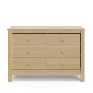 Front view of driftwood 6 drawer dresser