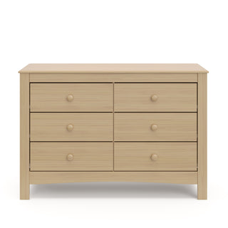 Front view of driftwood 6 drawer dresser
