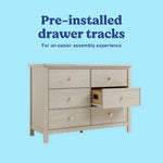 Graco Sasha 6 Drawer Dresser in London Fog pre-installed drawer Callout image