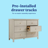 Graco Sasha 6 Drawer Dresser in London Fog pre-installed drawer Callout image