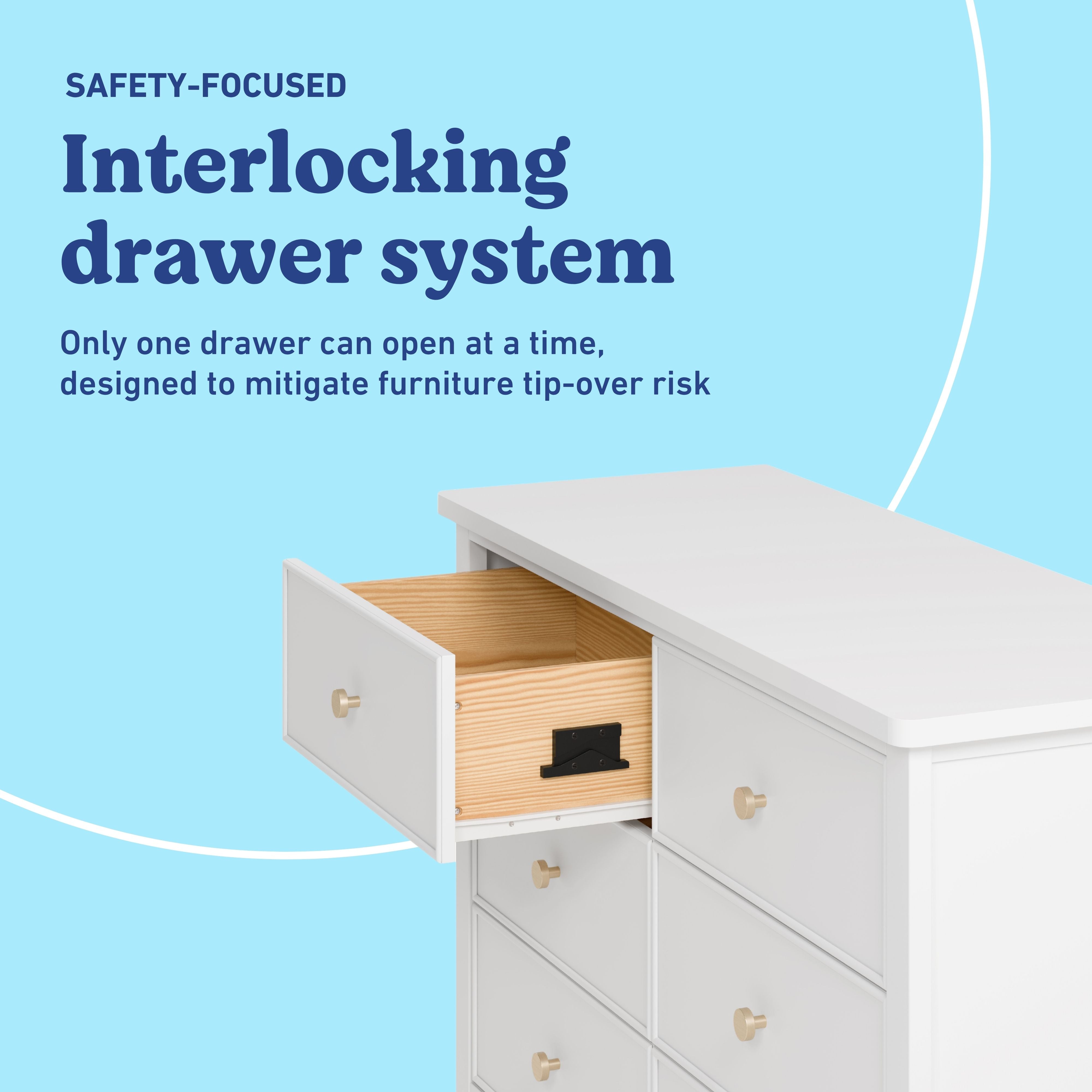 Graco Sasha 6 Drawer Dresser in White