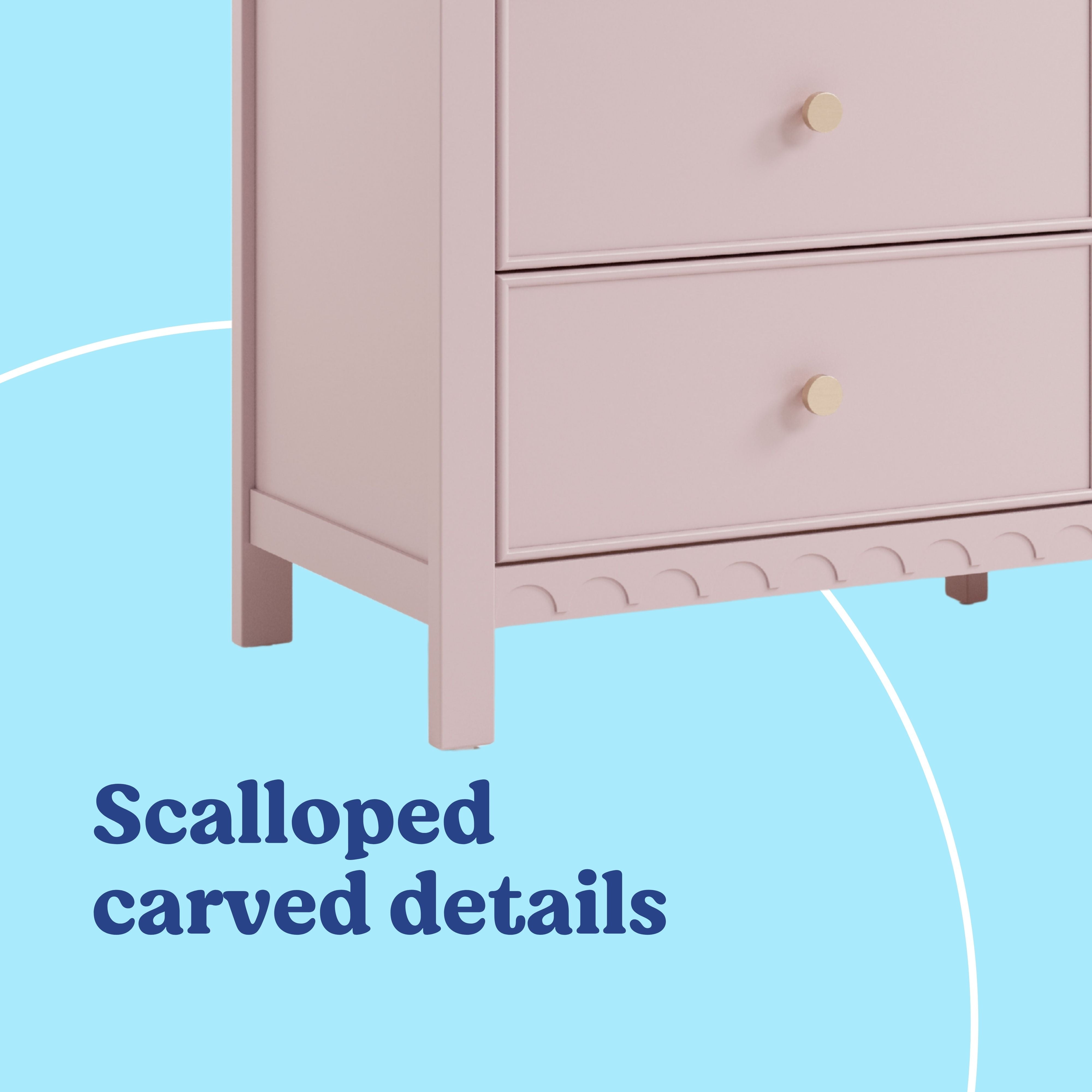 Graco Sasha 6 Drawer Dresser in Blush