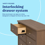 Graco Sasha 6 Drawer Dresser in Hazelnut Interlocking Drawer system