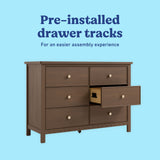 Graco Sasha 6 Drawer Dresser in Hazelnut
