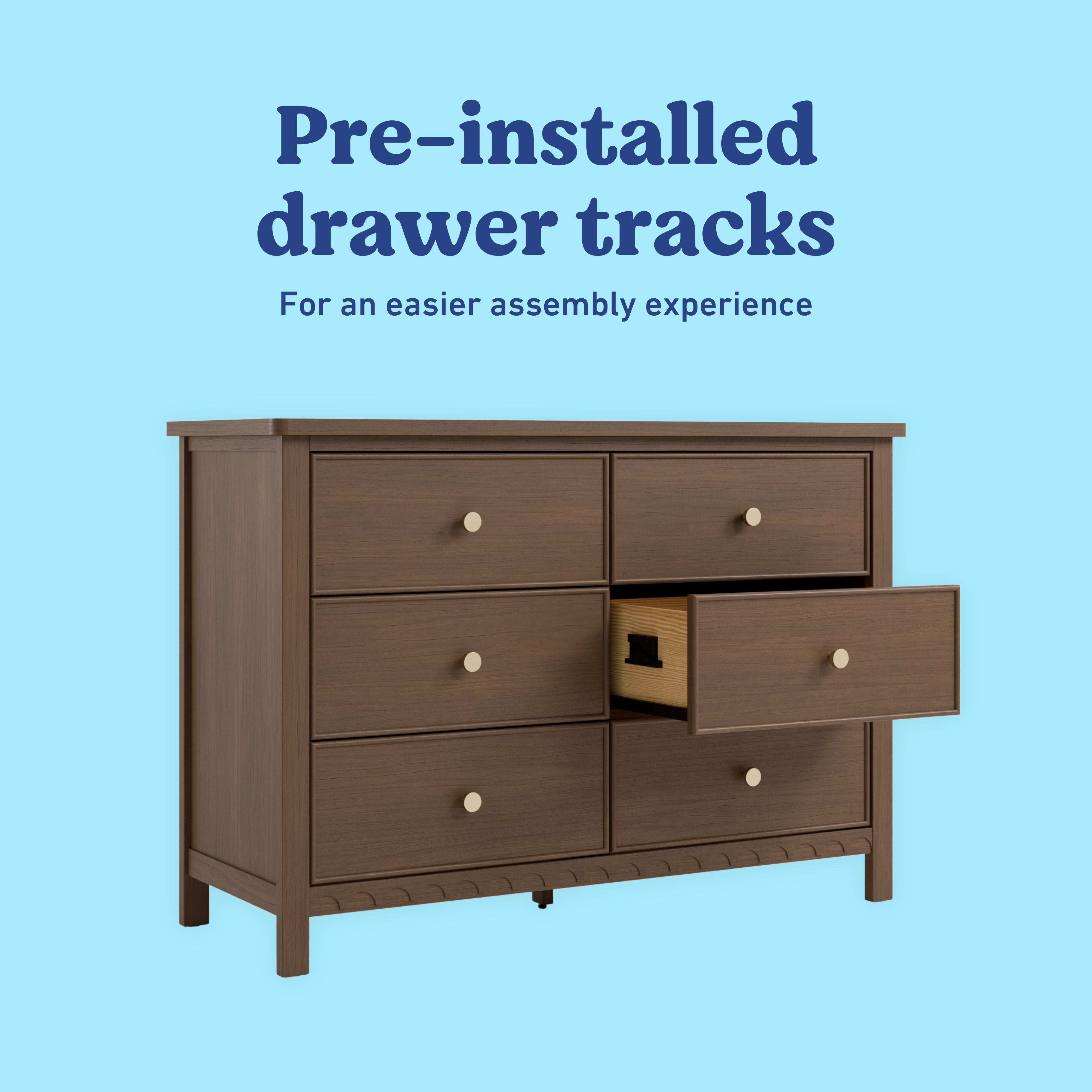 Graco Sasha 6 Drawer Dresser in Hazelnut