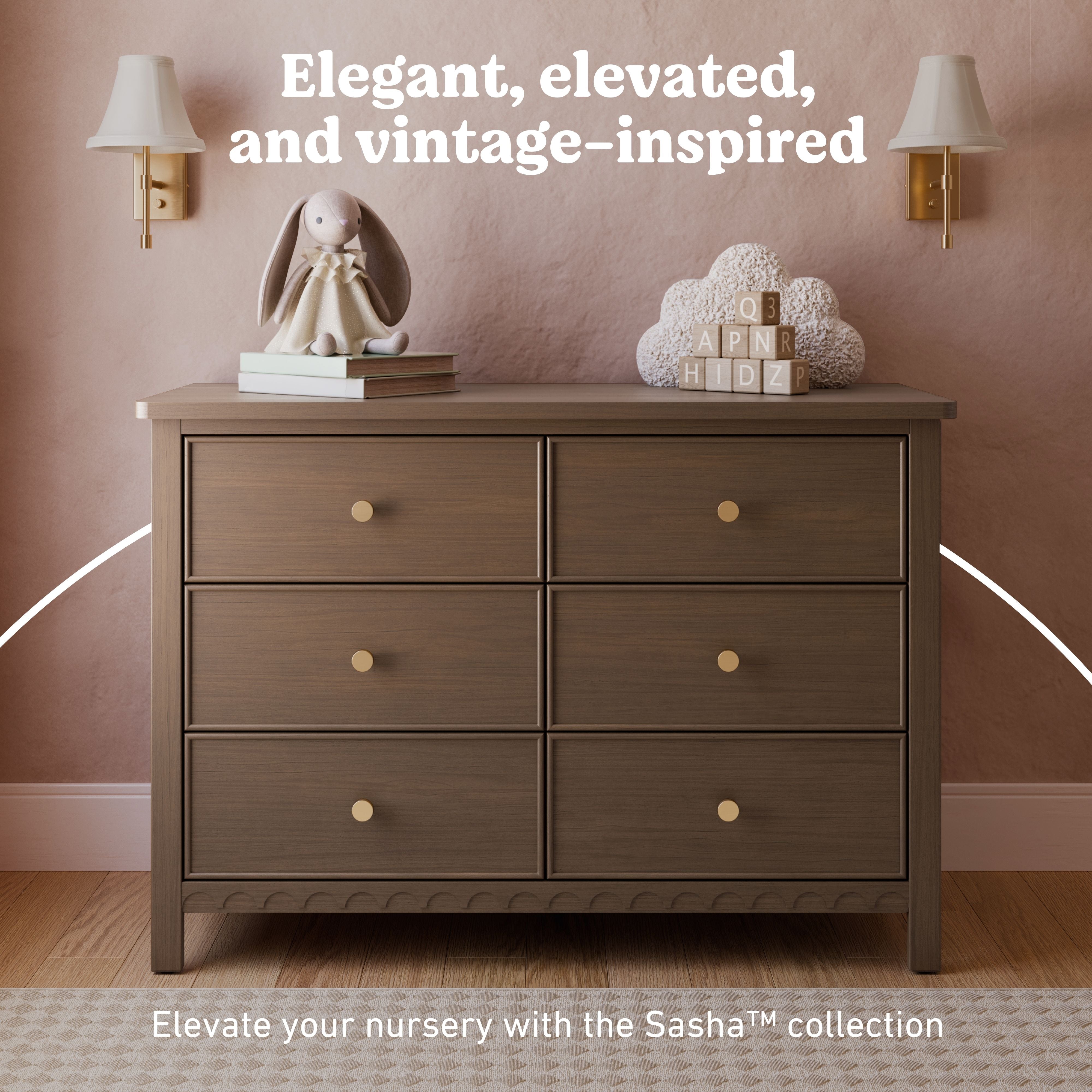 Graco Sasha 6 Drawer Dresser in Hazelnut