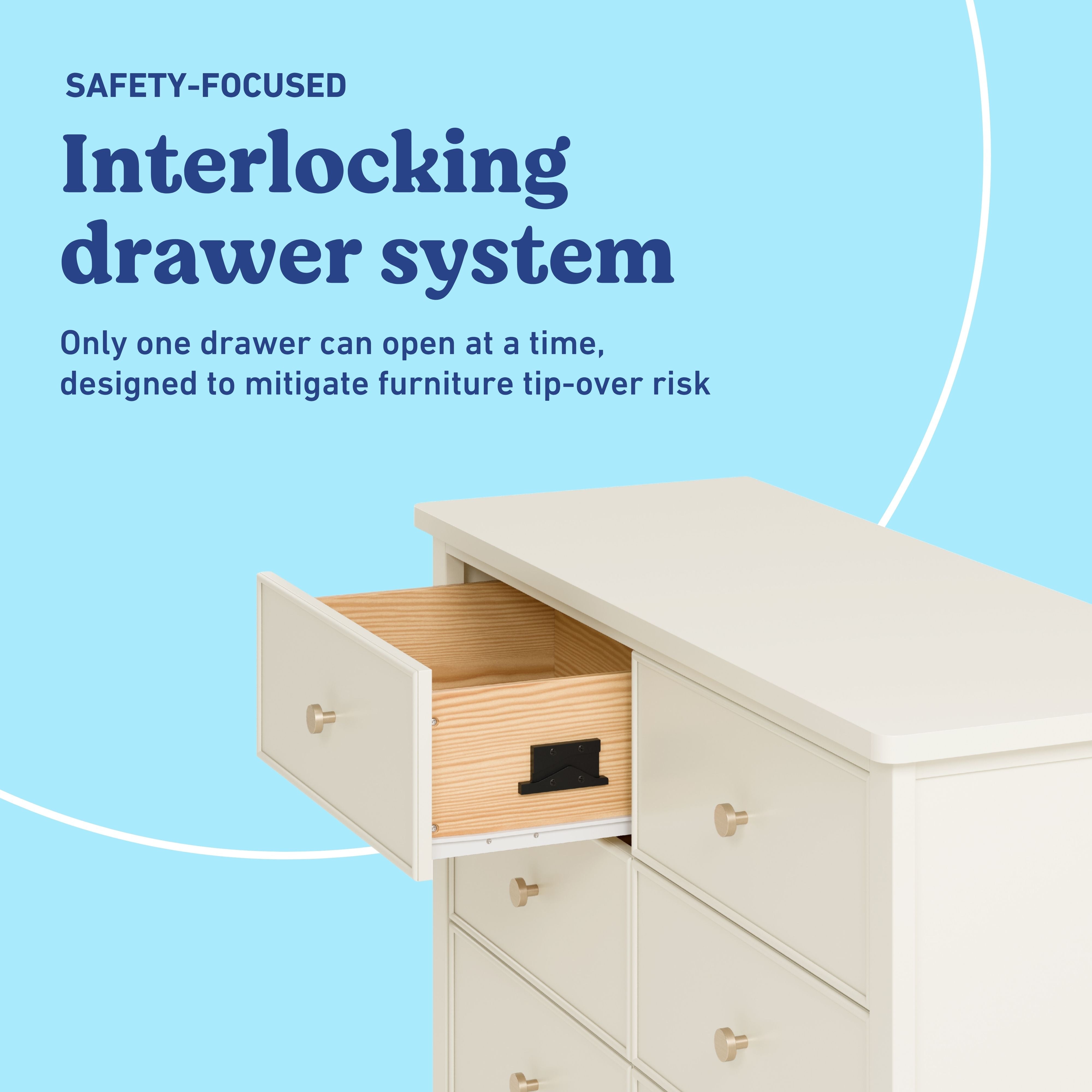 Graco Sasha 6 Drawer Dresser in Frosted Oat