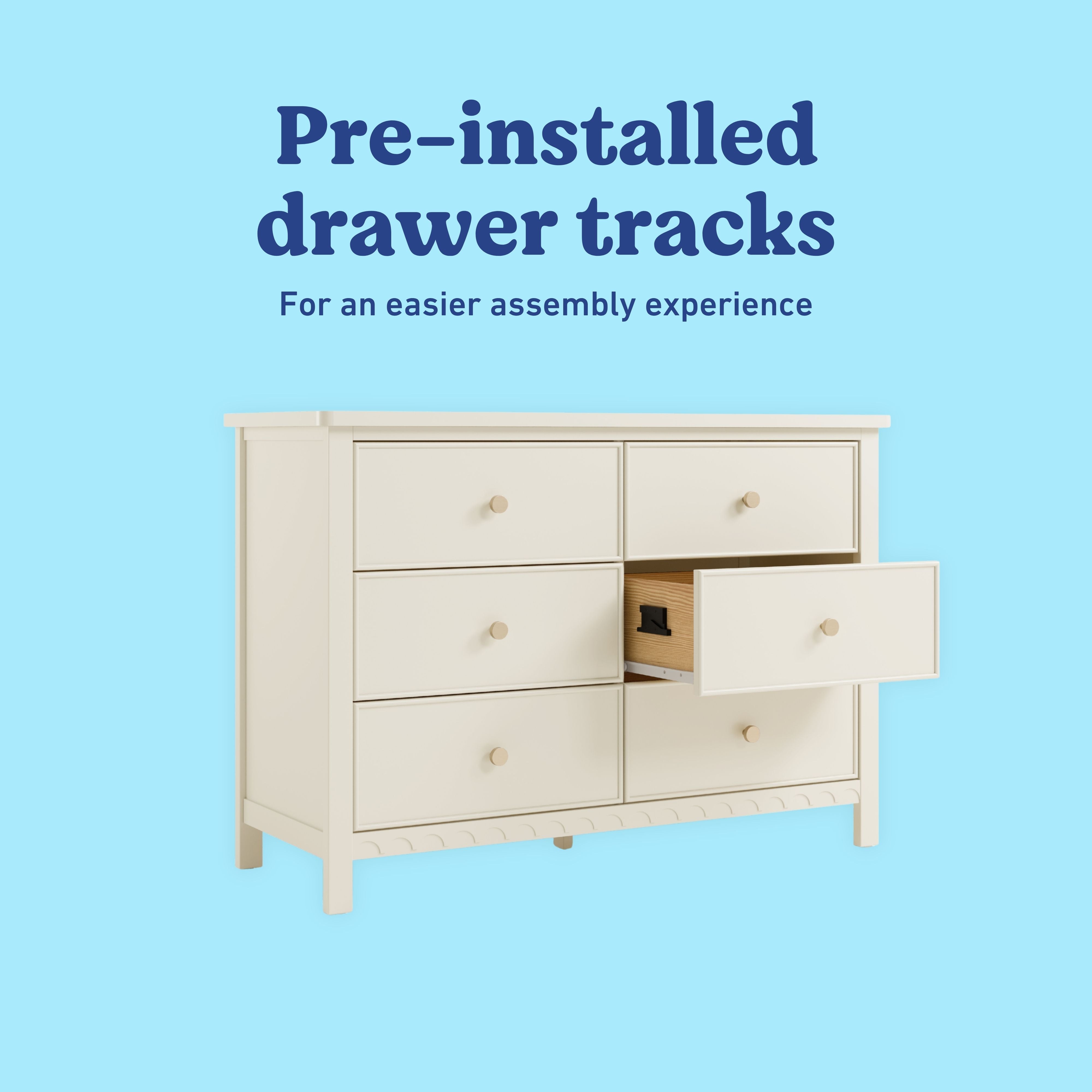 Graco Sasha 6 Drawer Dresser in Frosted Oat