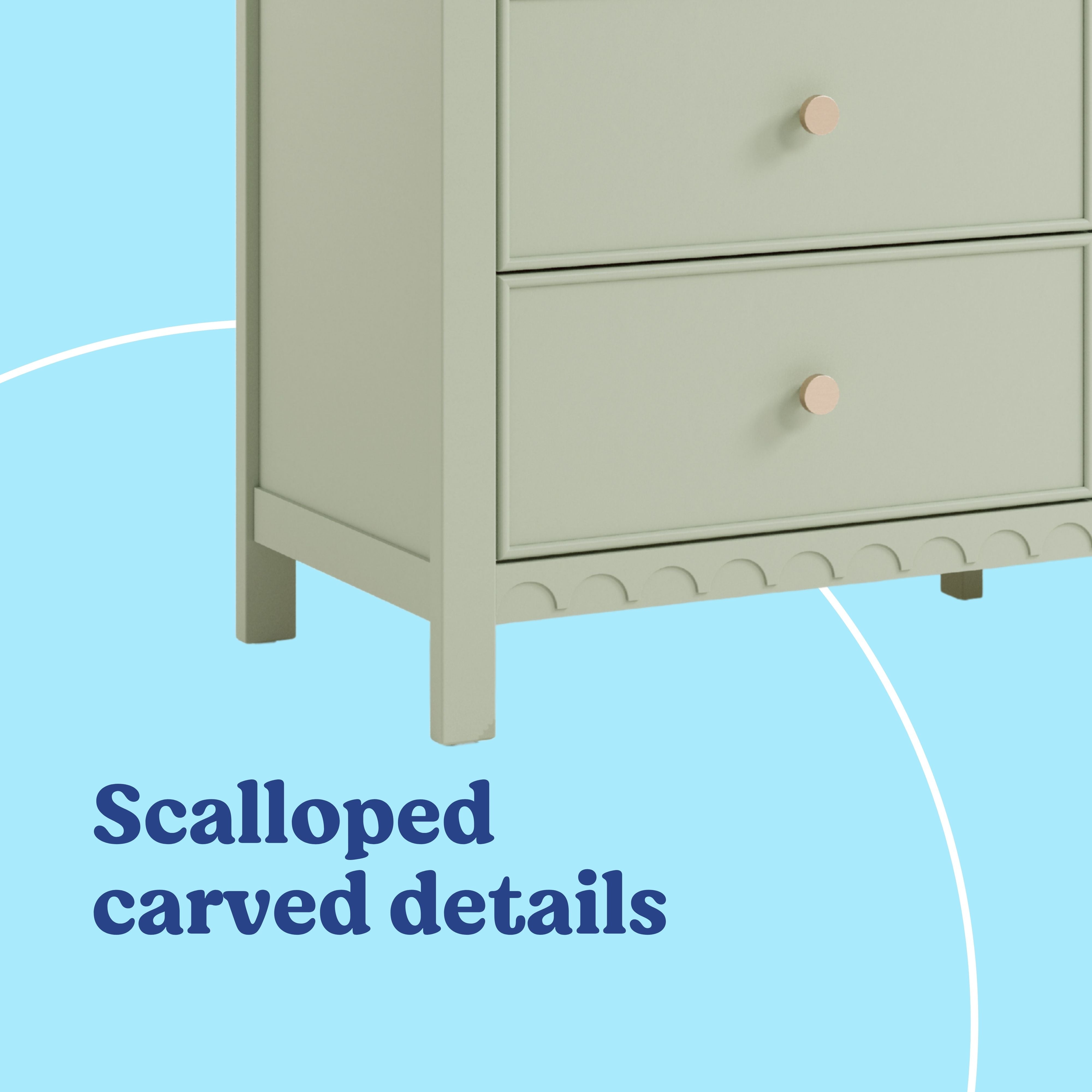 Graco Sasha 6 Drawer Dresser in Sage