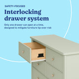 Graco Sasha 6 Drawer Dresser in Sage Interlocking drawers