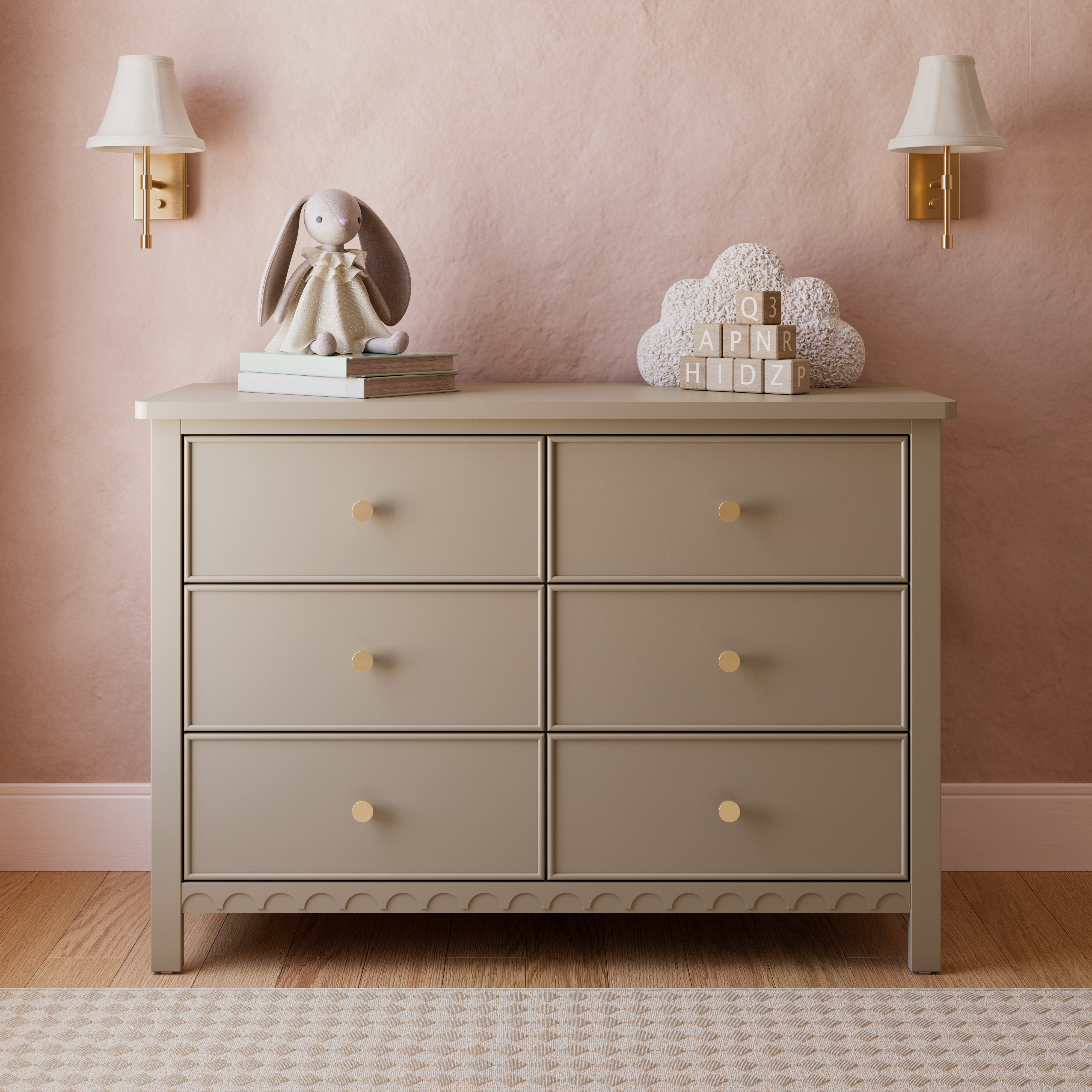 Graco Sasha 6 Drawer Dresser in Taupe Lifestyle Image