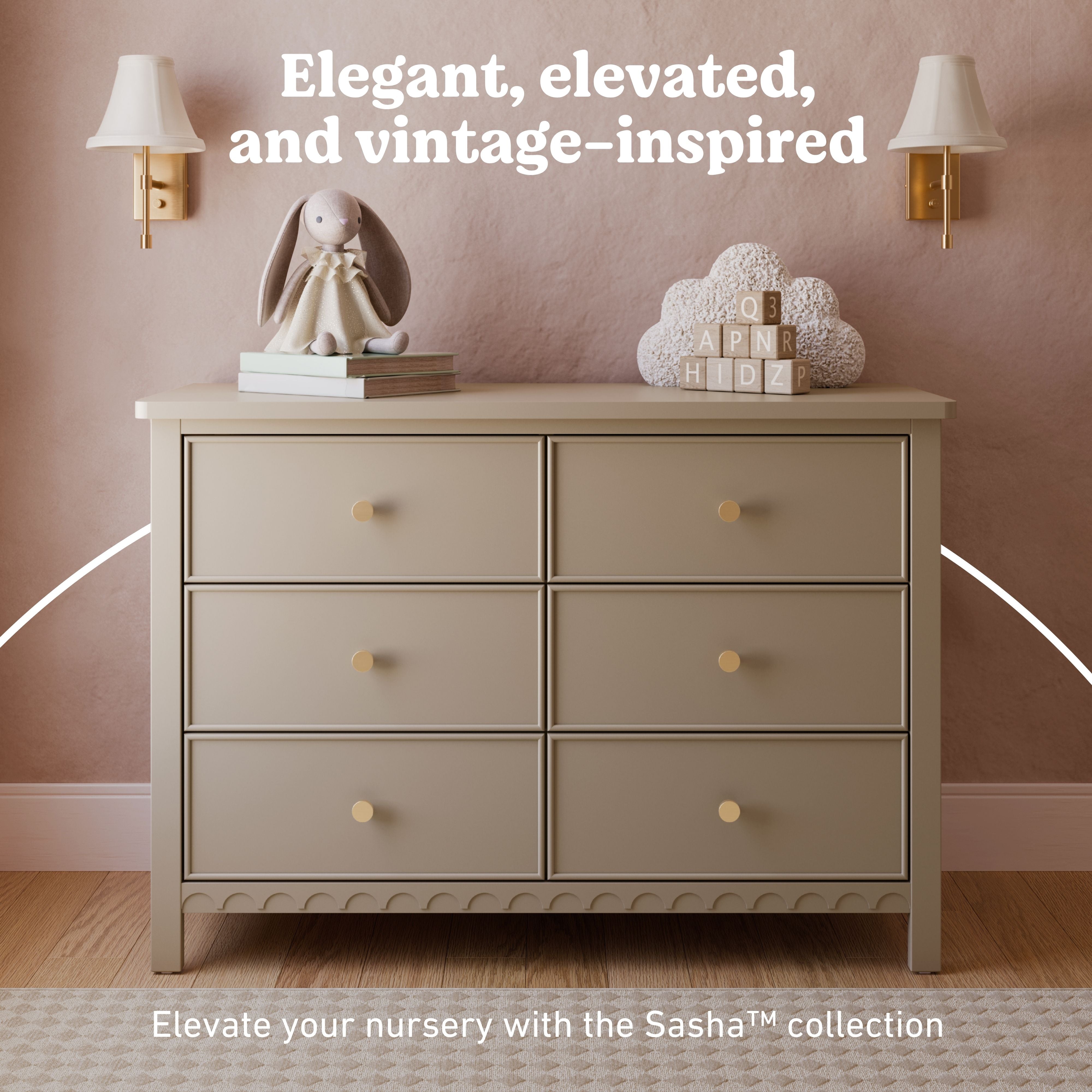 Graco Sasha 6 Drawer Dresser in Taupe  Callout image
