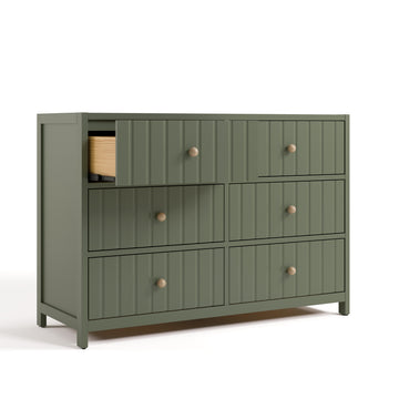 Teddi 6 Drawer Double Dresser Graco Color: Olive