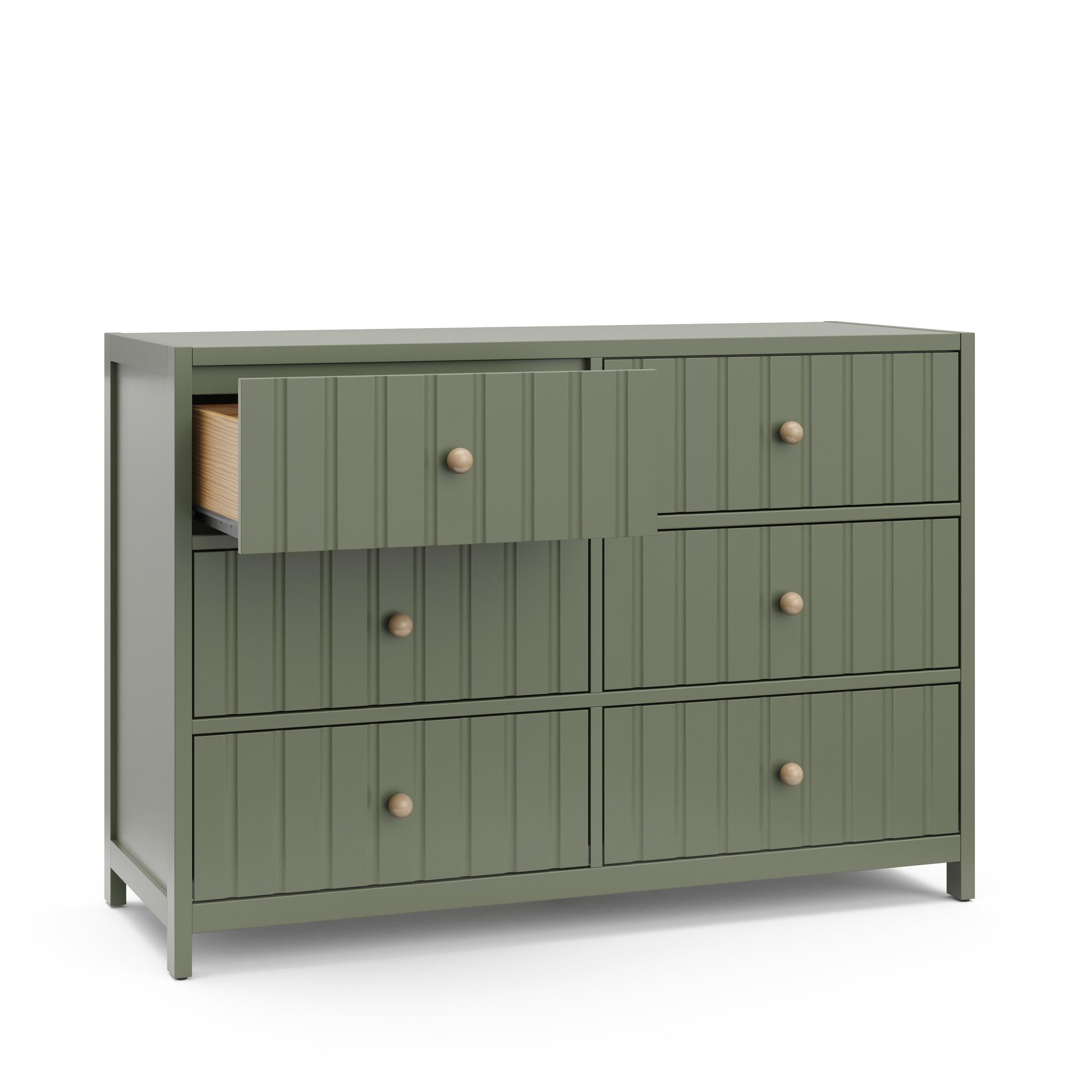 Teddi 6 Drawer Double Dresser Graco Color: Olive Teddi 6 Drawer Double Dresser Graco Color: Olive