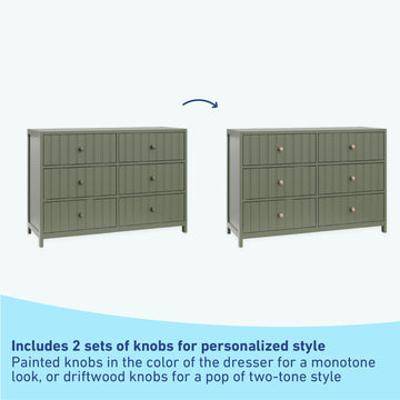 Graco® Teddi® 6 Drawer Dresser with Customizable Knobs