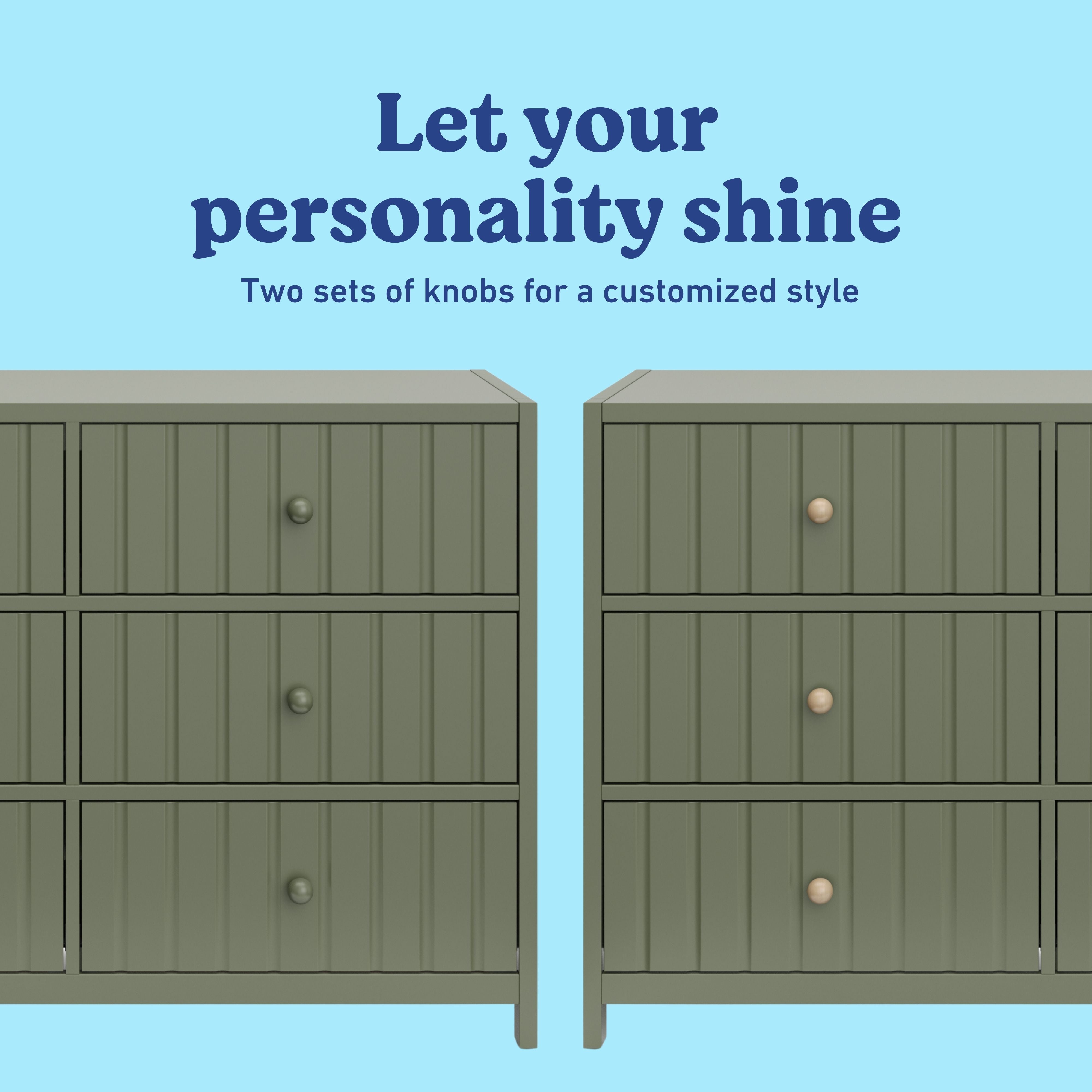 Teddi olive 6 drawer dresser knobs callout