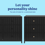 Teddi black 6 drawer dresser knobs callout