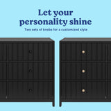 Teddi black 6 drawer dresser knobs callout