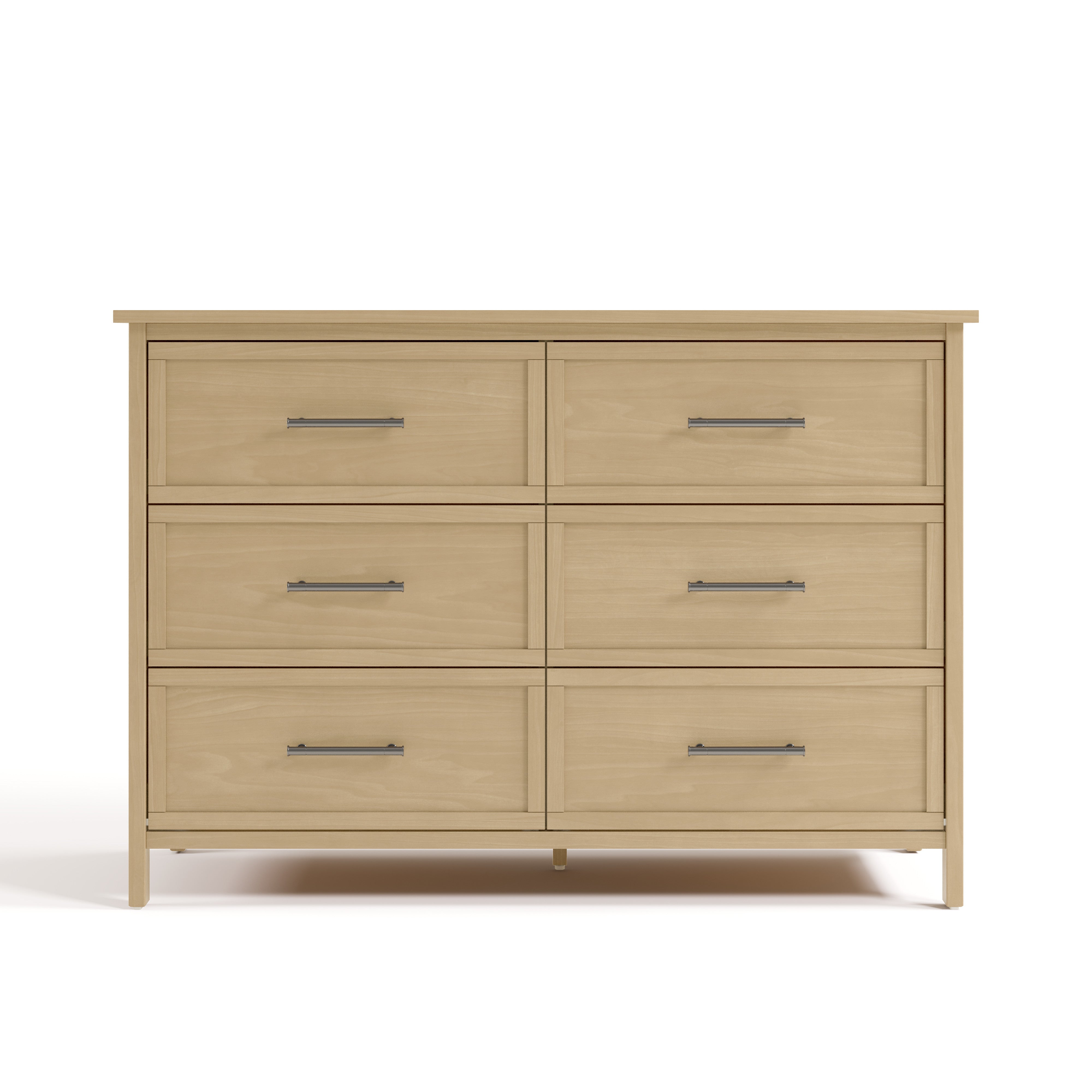 classic driftwood 6 drawer dresser front view
