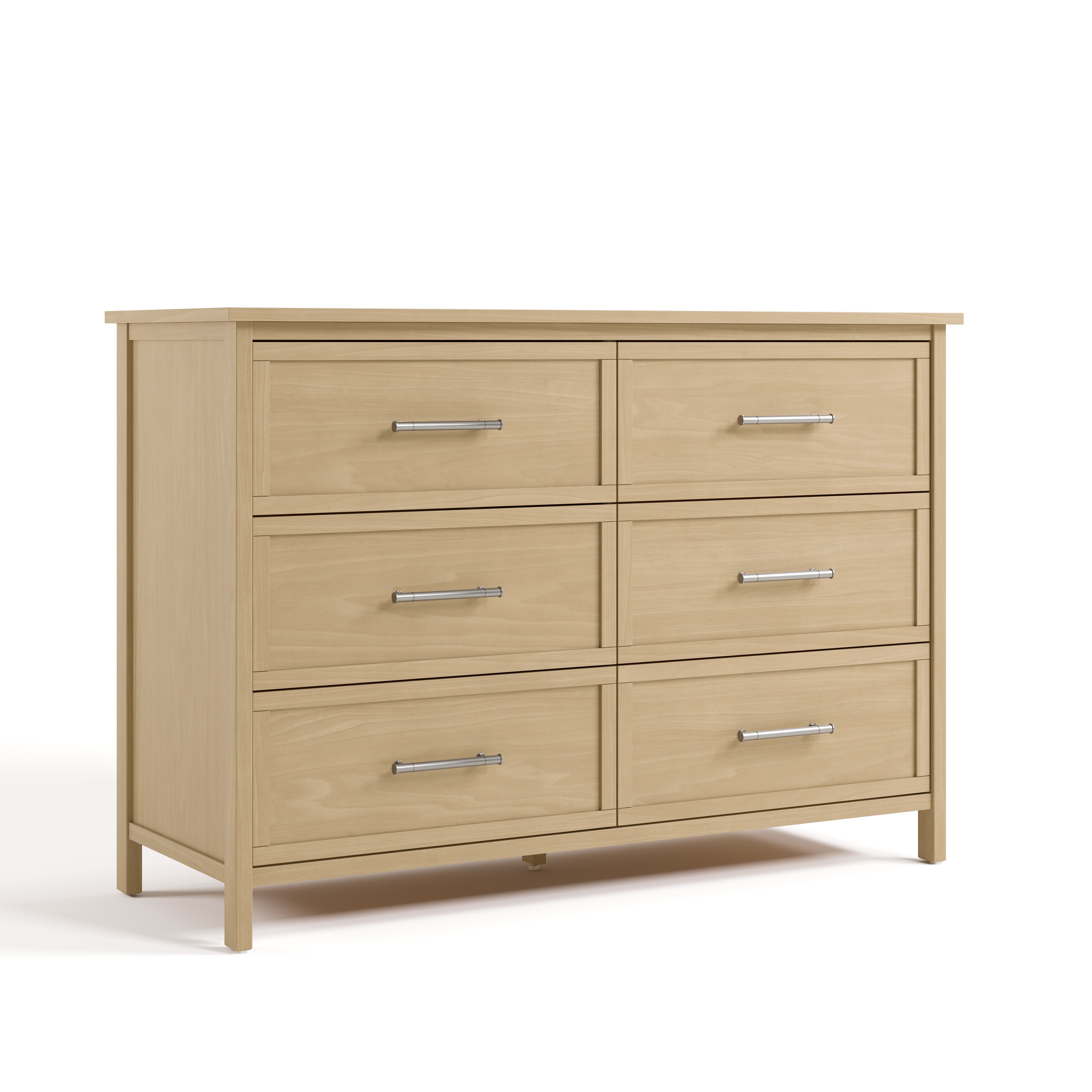 classic driftwood 6 drawer dresser angle view