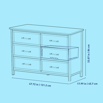 Classic 6 Drawer Double Dresser