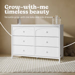 Olivia white 6 drawer dresser style callout
