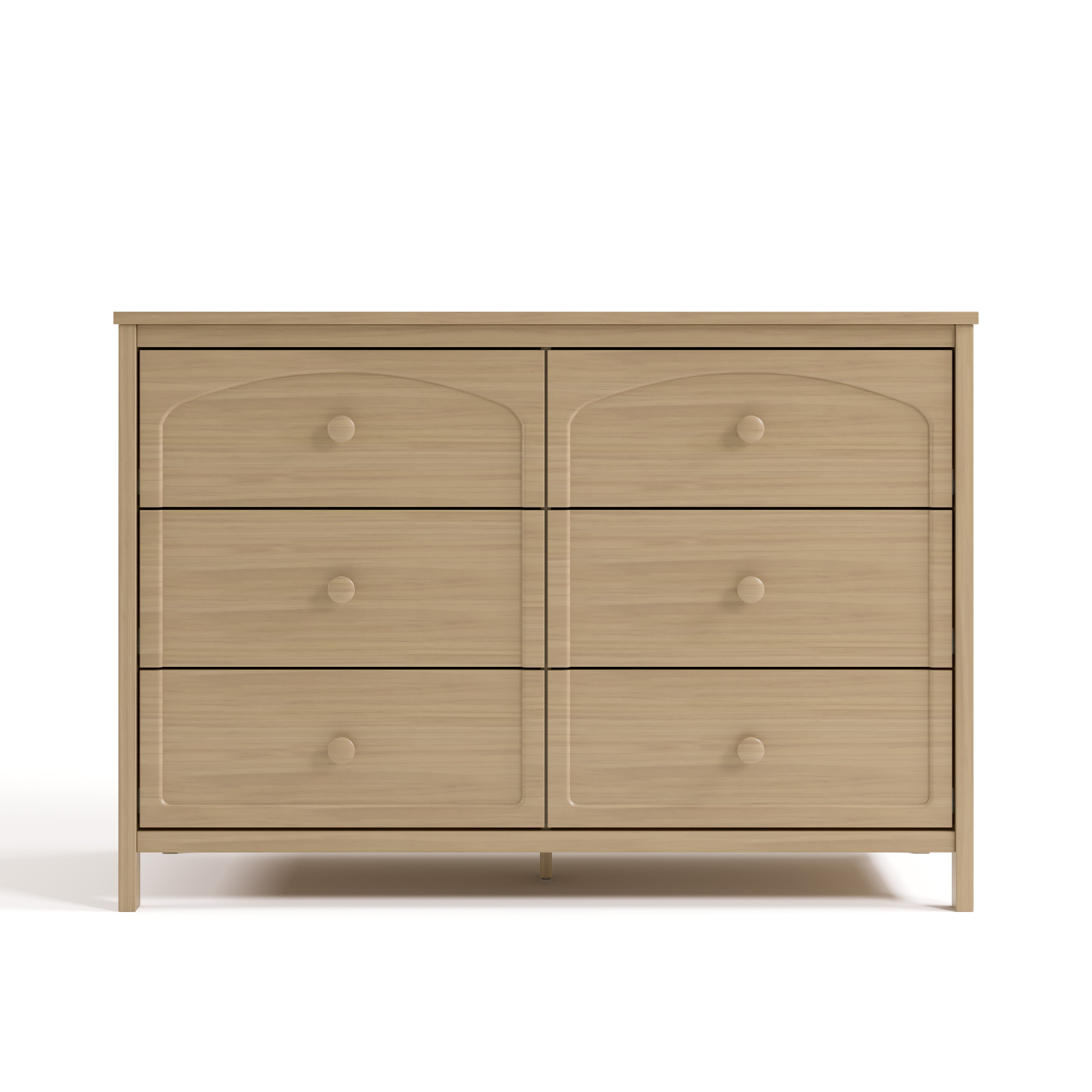 Olivia driftwood 6 drawer dresser front view