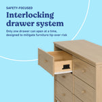 Olivia driftwood 6 drawer dresser interlocking drawers callout